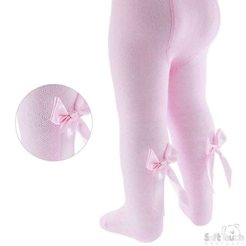 Pink 'Diamond' Tights W/Bow No. T42-P