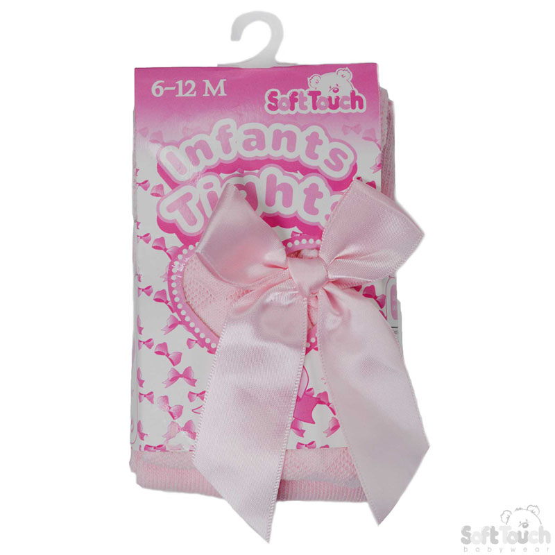 Pink 'Diamond' Tights W/Bow No. T42-P