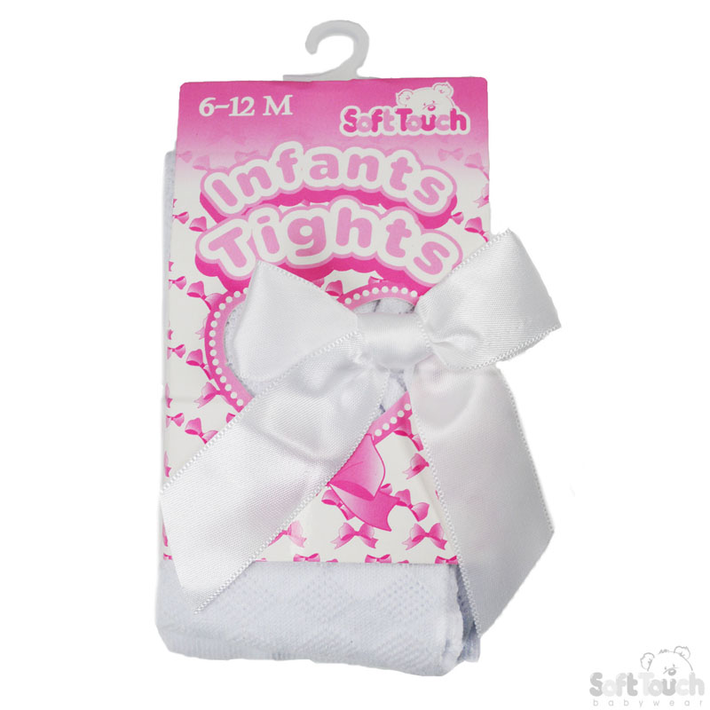 White 'Diamond' Tights W/Bow No. T42-W