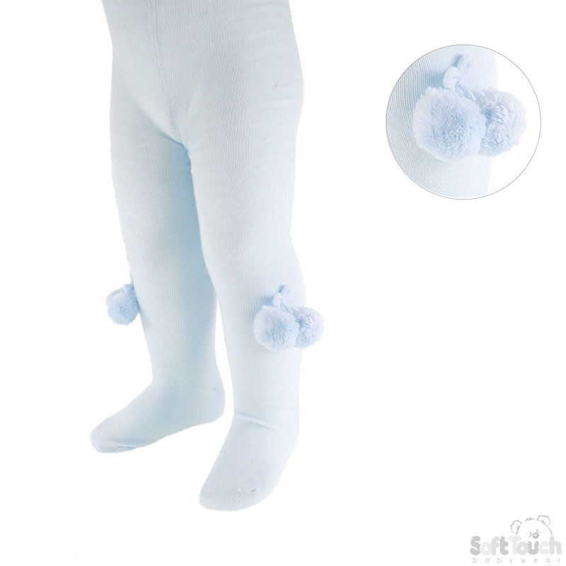 Blue Infants Tights W/Pom Pom No. T45-B