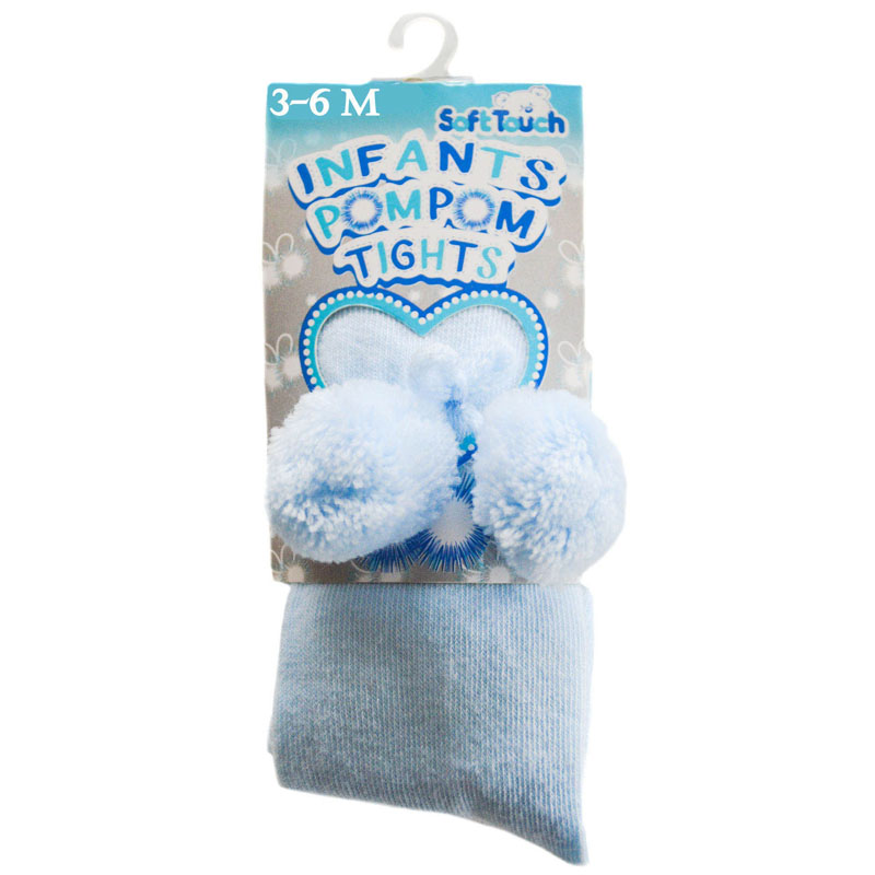 Blue Infants Tights W/Pom Pom No. T45-B