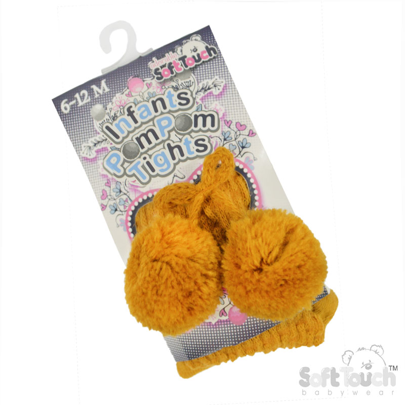 Mustard Checks Tights w/Pom Pom : T45-M