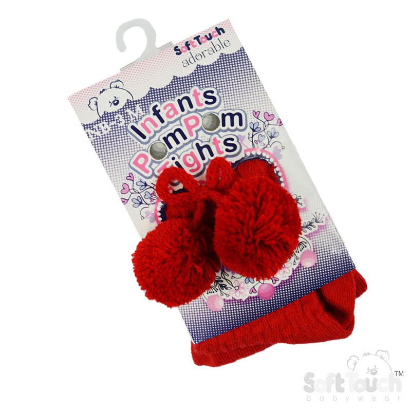 Red InfantsTights W/Pom Pom No. T45-R
