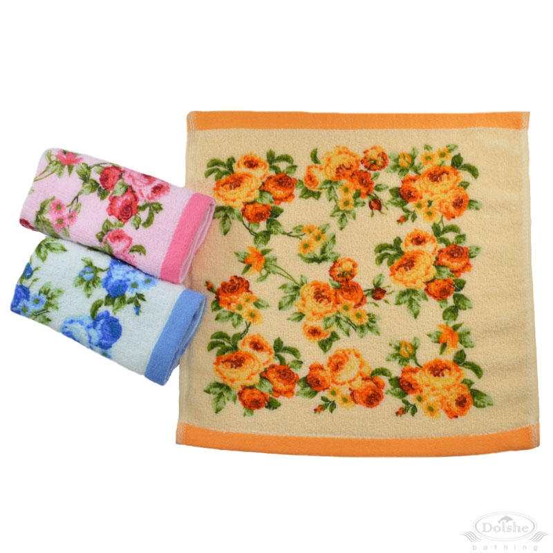 Pink, Blue, Orange Floral Face Cloth No. T453