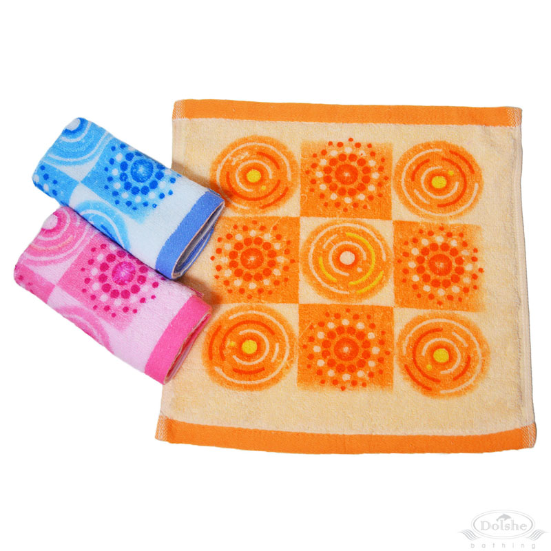Pink, Blue, Orange Mosaic Face Cloth No. T461