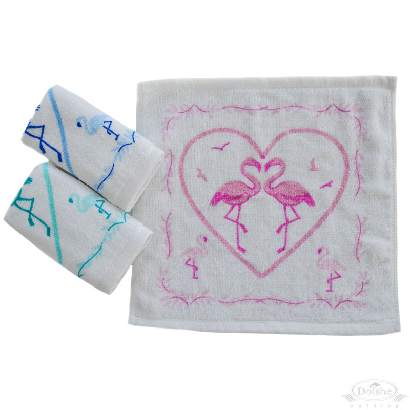 Flamingo Print Face Cloth No. T464
