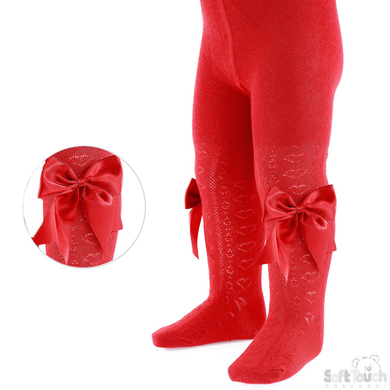 Red 'Heart' Tights W/Large Bow No. T47-R