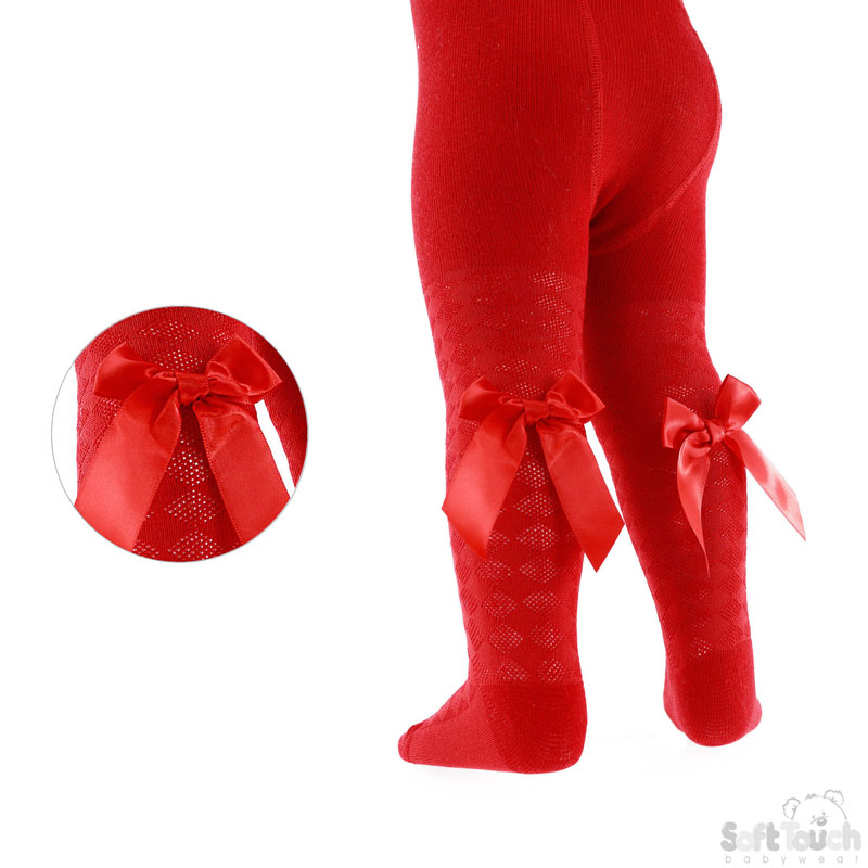 Red Child Heart Tights W/Bow No. T51-R