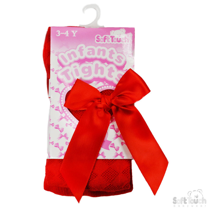 Red Child Heart Tights W/Bow No. T51-R