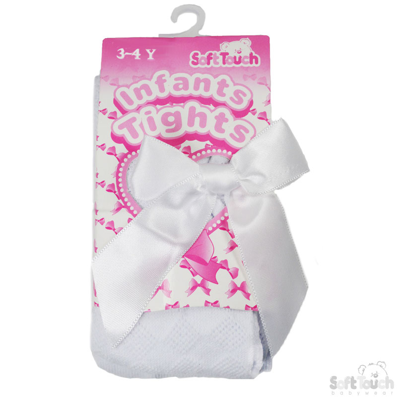 White Diamond Jaquard Tights w/Long Bow: T51-W