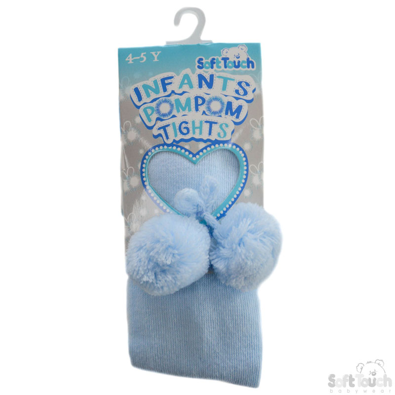 Blue ChildsTights W/Pom Pom No. T53-B