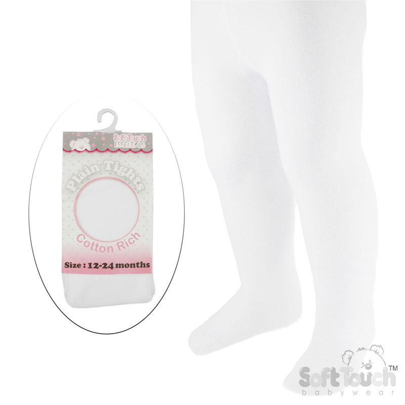 Plain White Tights : T80-W 12-24m