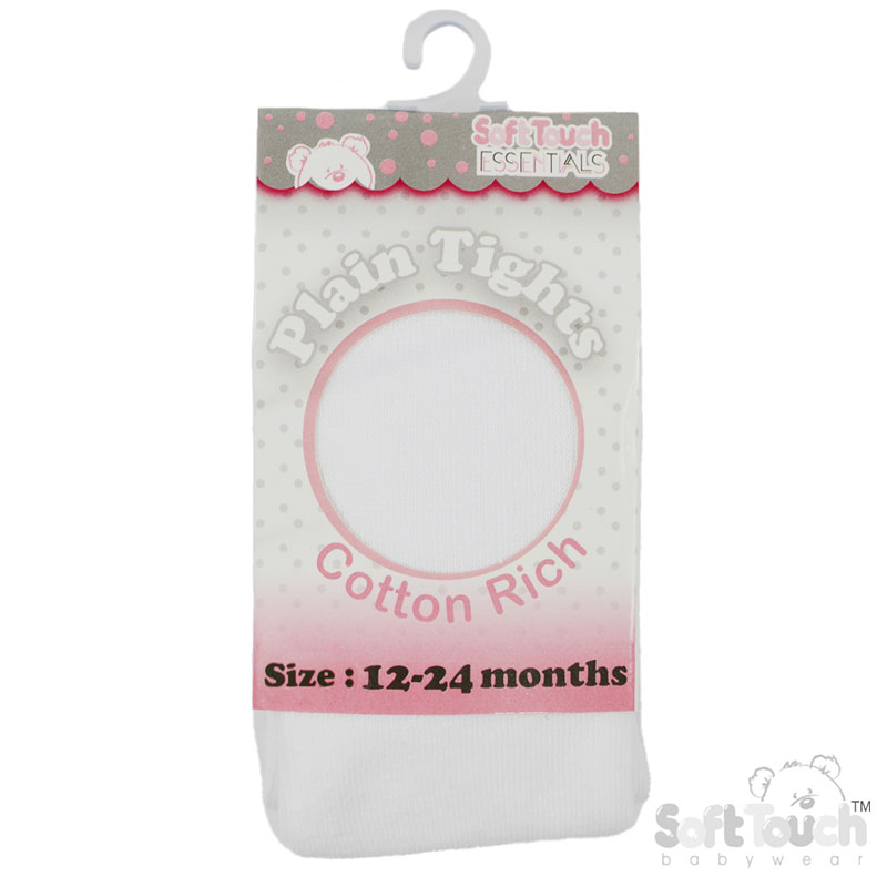 Plain White Tights : T80-W 12-24m