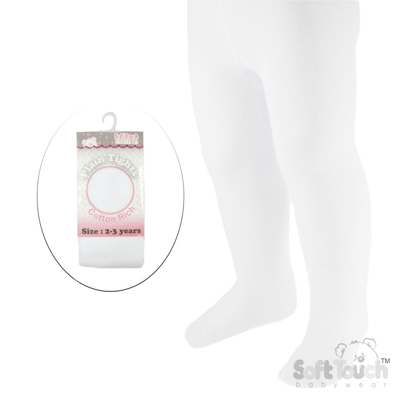 Plain White Tights No. T80-W 2-3y