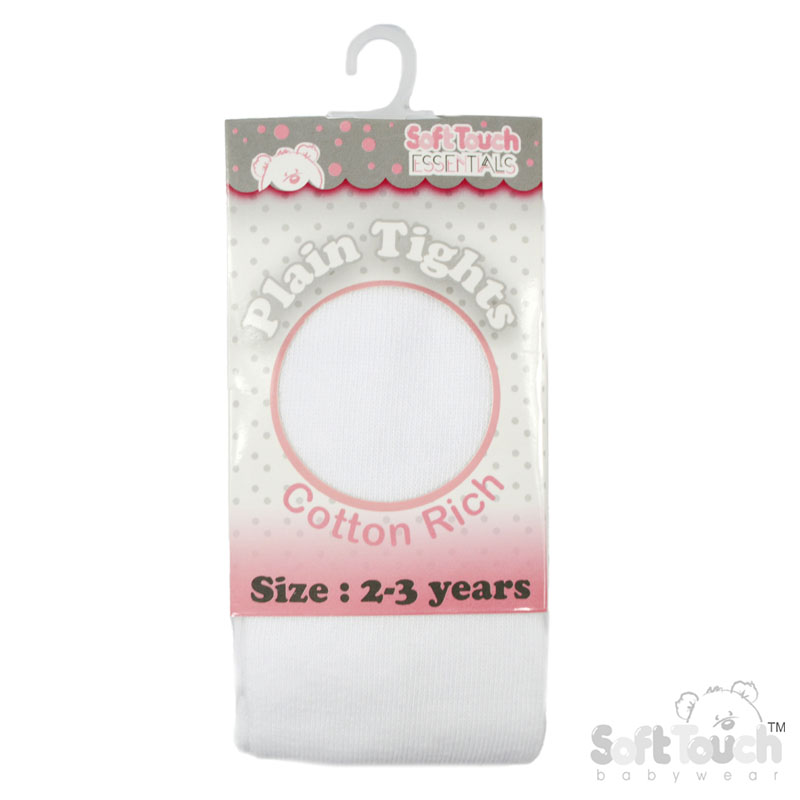 Plain White Tights No. T80-W 2-3y