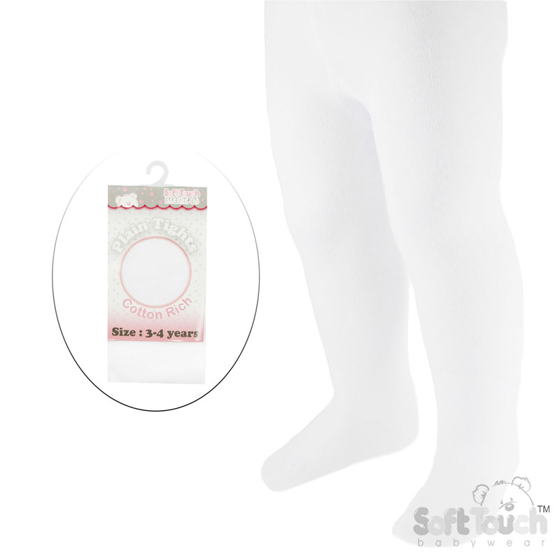 Plain White Tights : T80-W 3-4y