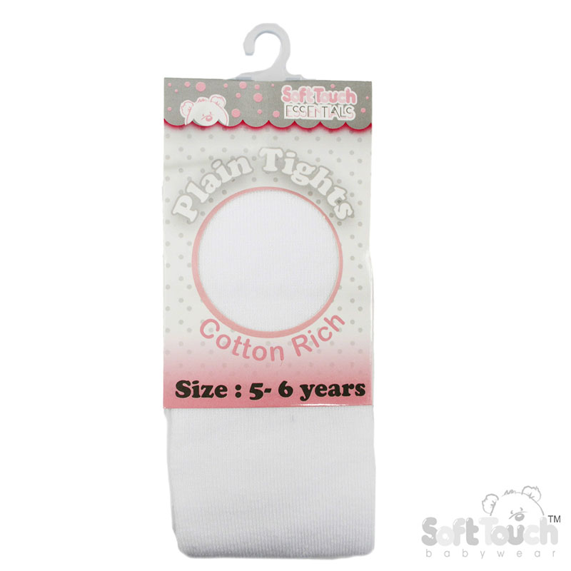 Plain White Tights : T80-W 5-6y