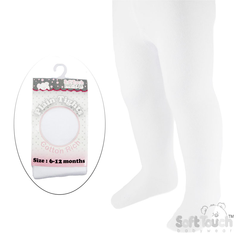 Plain White Tights : T80-W 6-12m