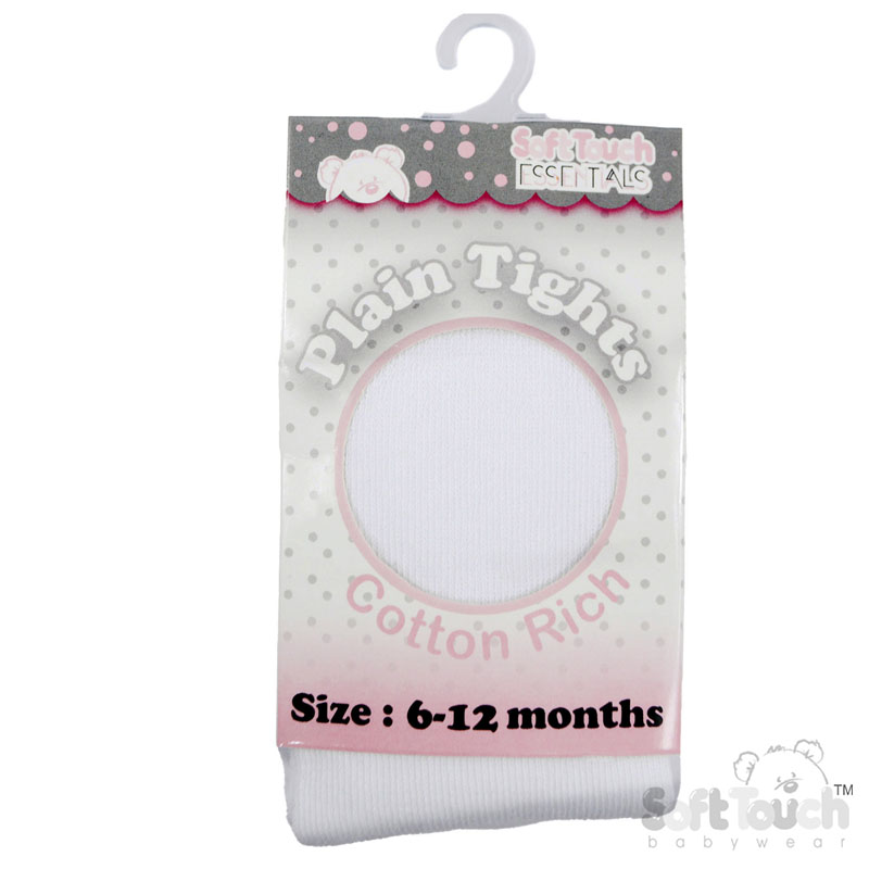 Plain White Tights : T80-W 6-12m