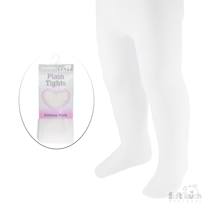 Plain White Tights : T80-W 7-8y