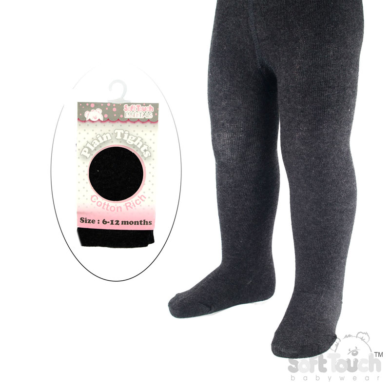 Plain Grey Tights : T84-G 6-12m