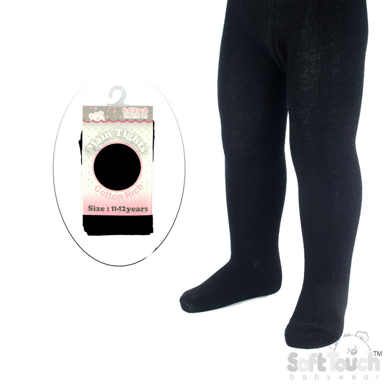 Plain Black Tights : T86-BLK 11-12y