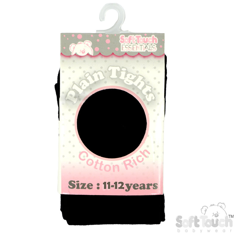 Plain Black Tights : T86-BLK 11-12y