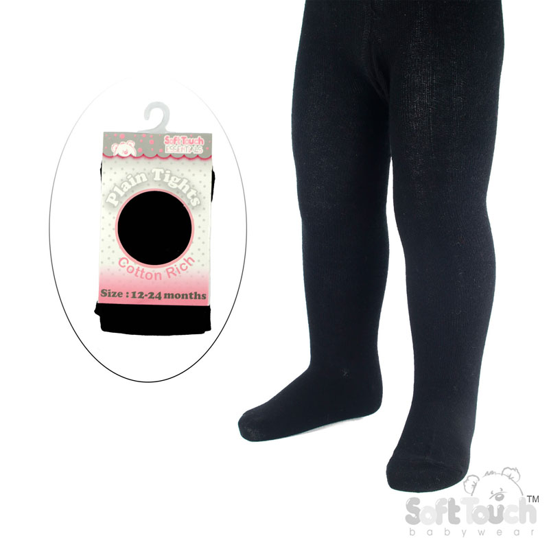 Plain Black  Tights : T86-BLK 12-24m