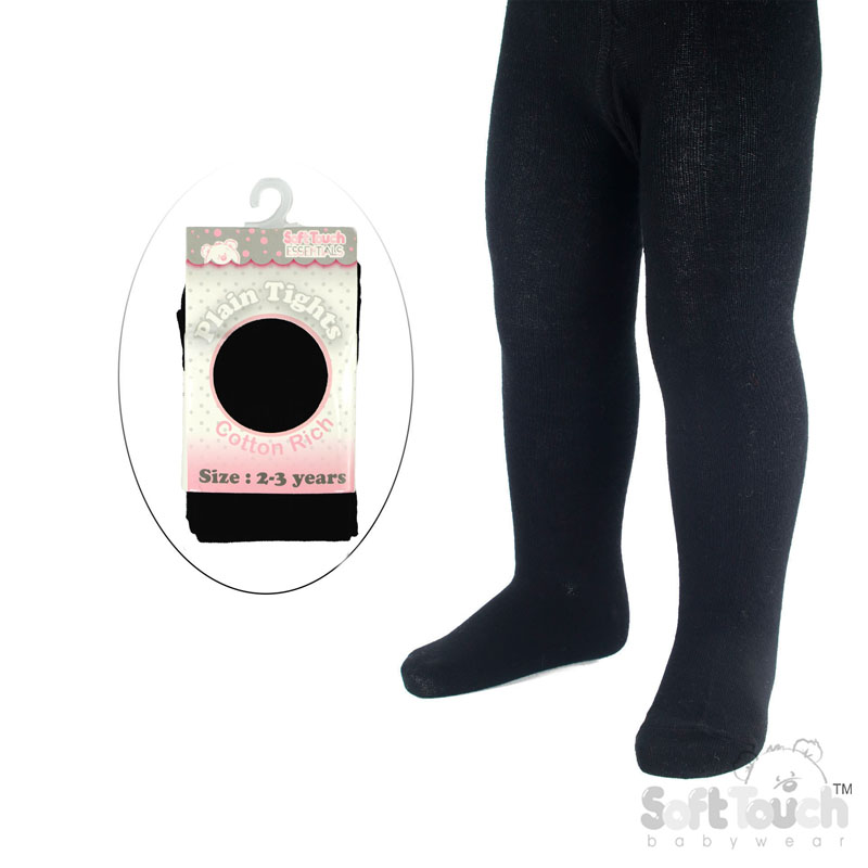 Plain Black Tights : T86-BLK 2-3y