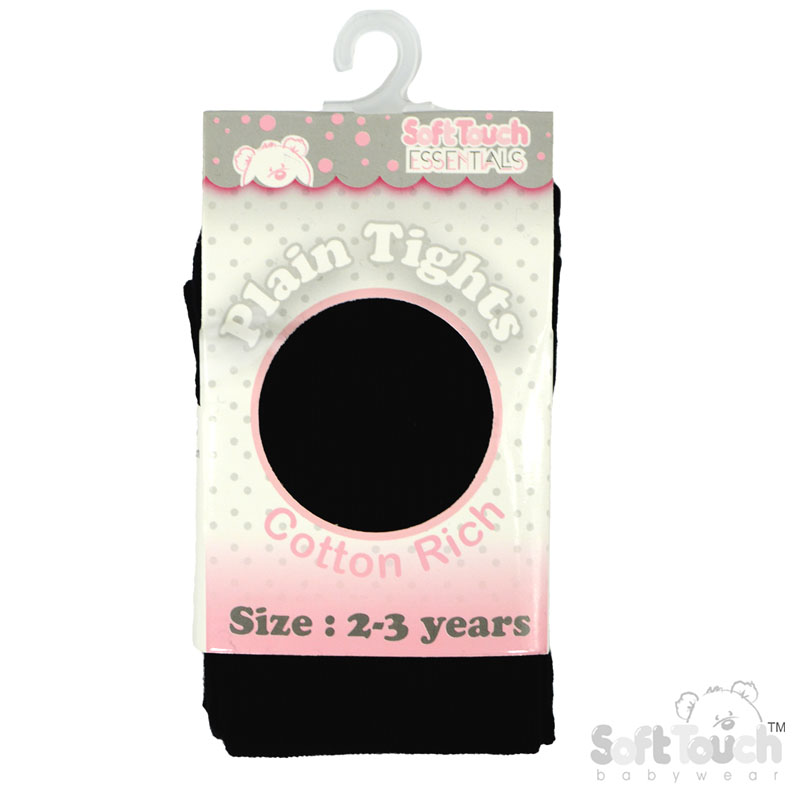 Plain Black Tights : T86-BLK 2-3y