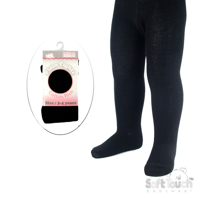 Plain Black Tights : T86-BLK 3-4y