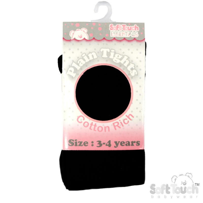 Plain Black Tights : T86-BLK 3-4y