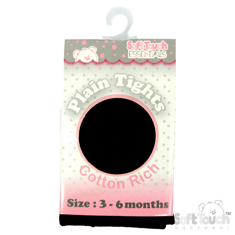 Plain Black Tights : T86-BLK 3-6m