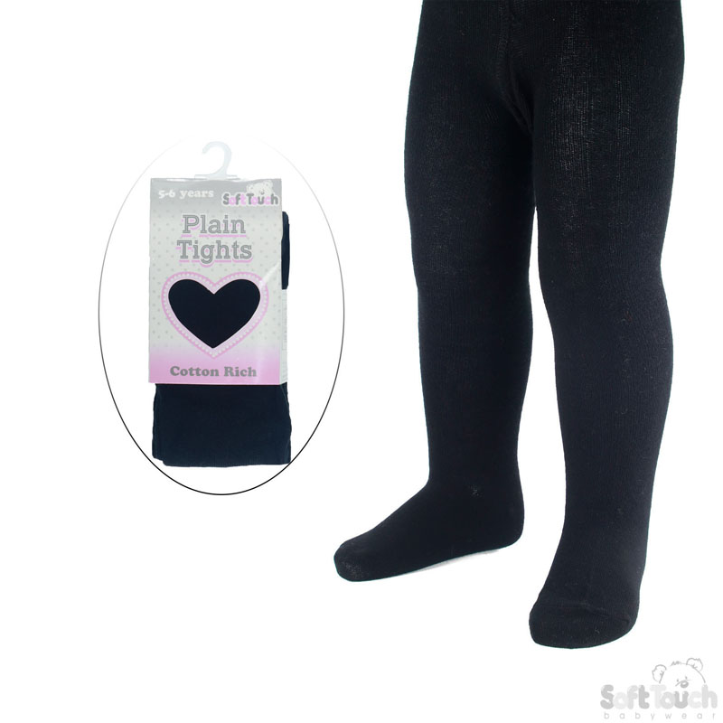 Plain Black Tights : T86-BLK 5-6y