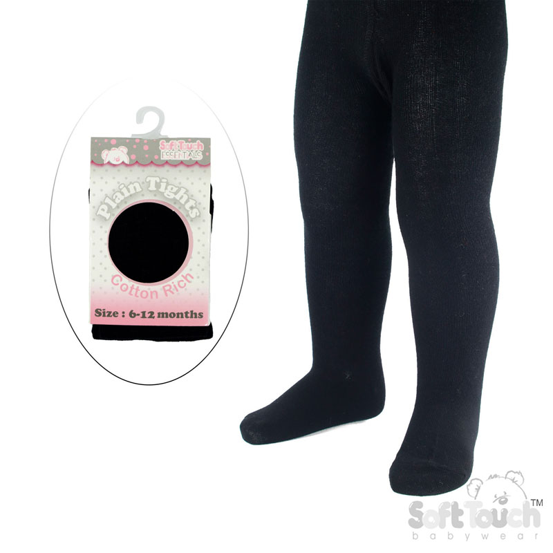 Plain Black Tights : T86-BLK 6-12m