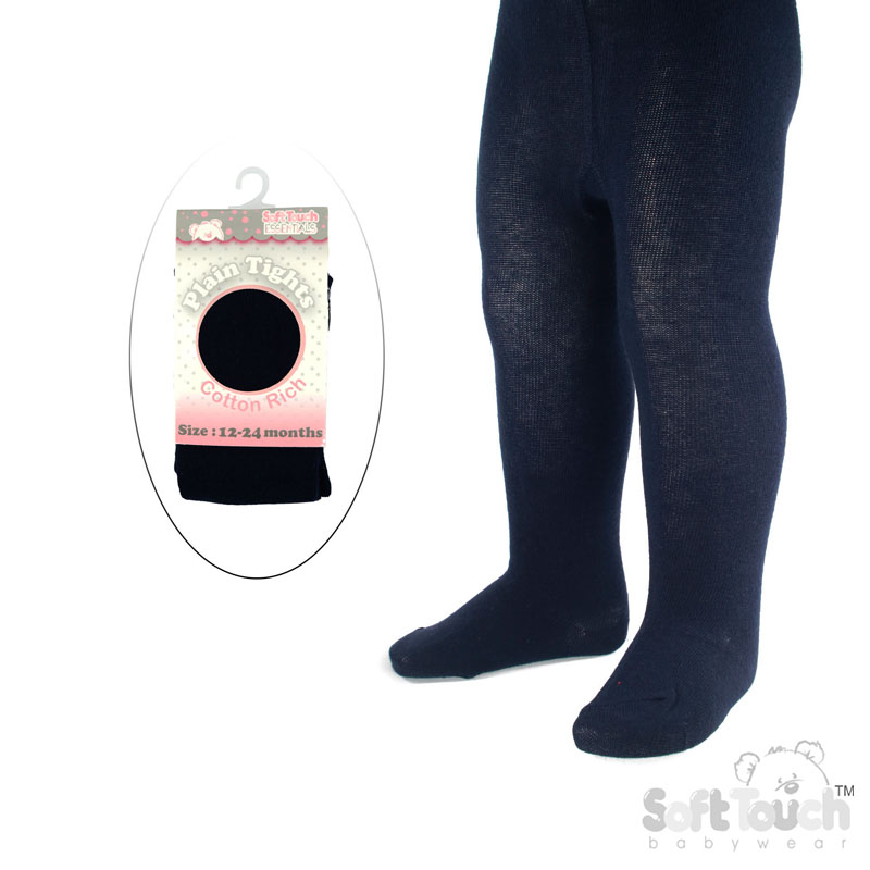 Plain Navy Tights : T88-N 12-24m