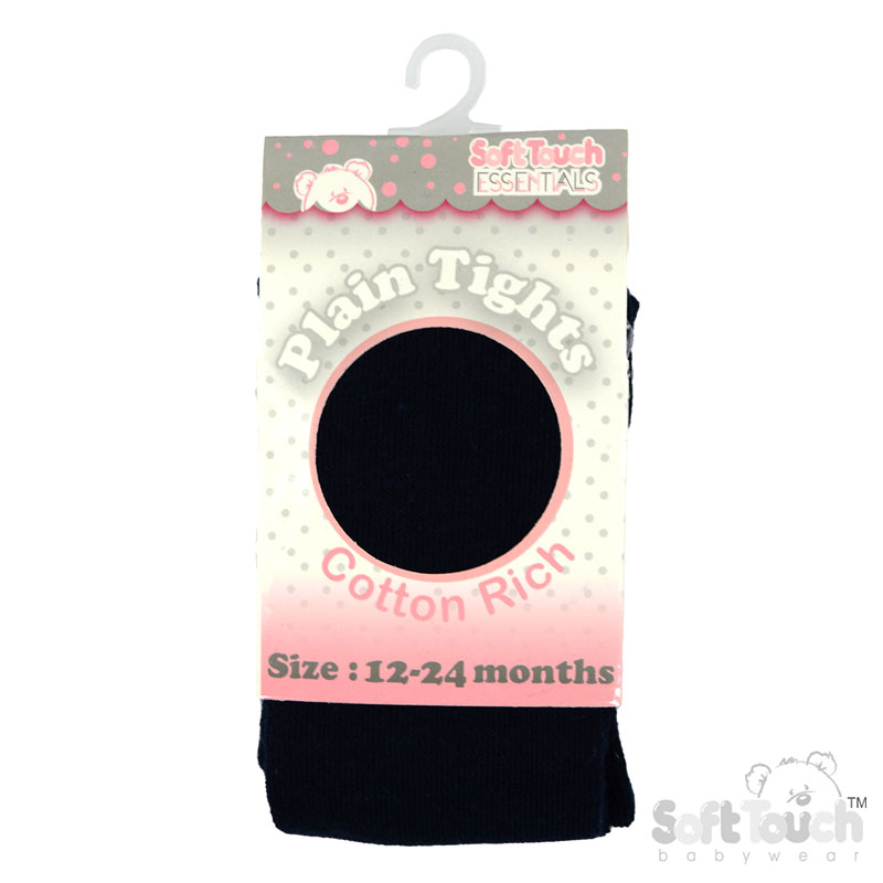 Plain Navy Tights : T88-N 12-24m