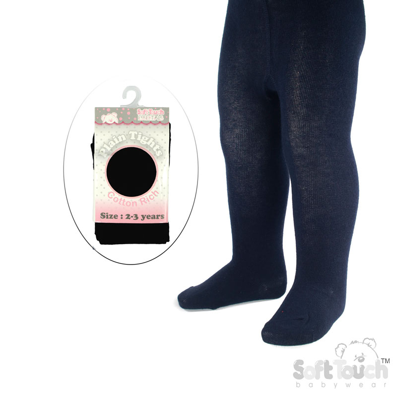 Plain Navy Tights : T88-N 2-3y