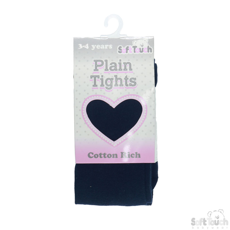 Plain Navy Tights : T88-N 3-4y