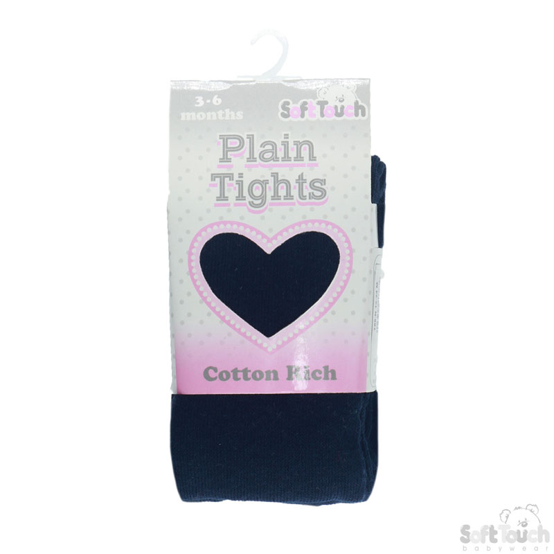 Plain Navy TIghts : T88-N 3-6m