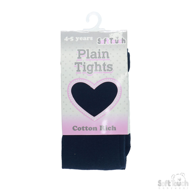 Plain Navy Tights : T88-N 4-5y