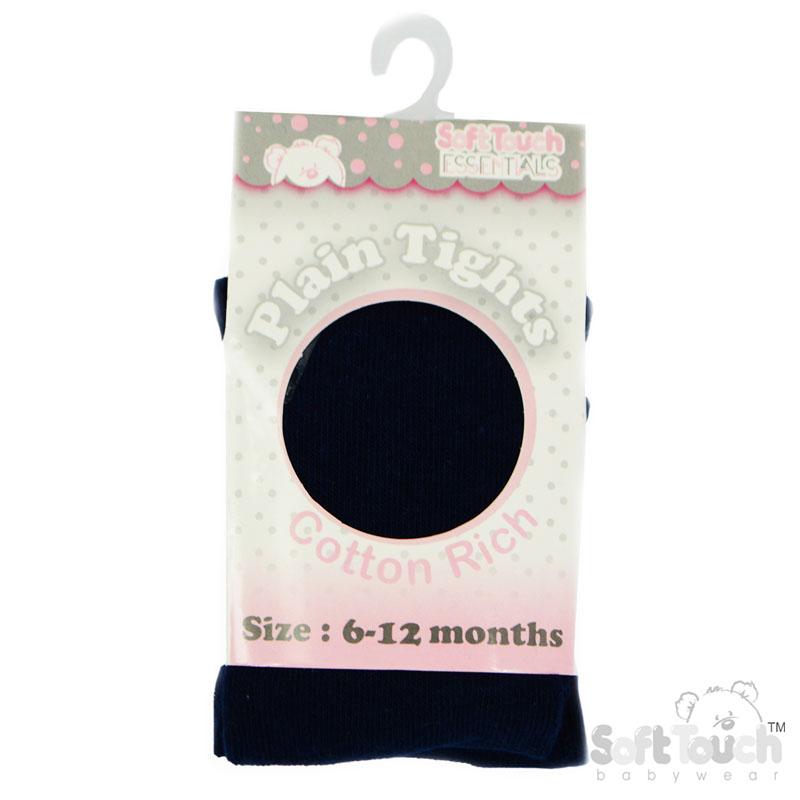 Plain Navy Tights : T88-N 6-12m