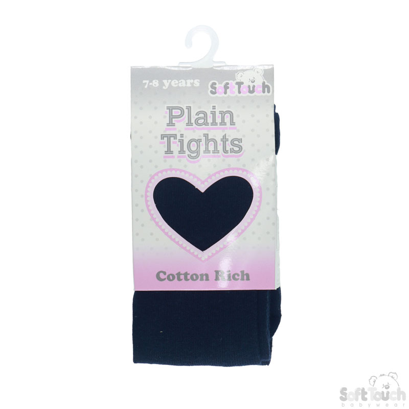 Plain Navy Tights : T88-N 7-8y
