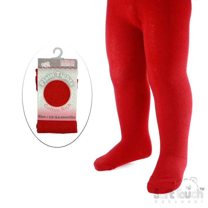 Plain Red Tights : T90-R 12-24m