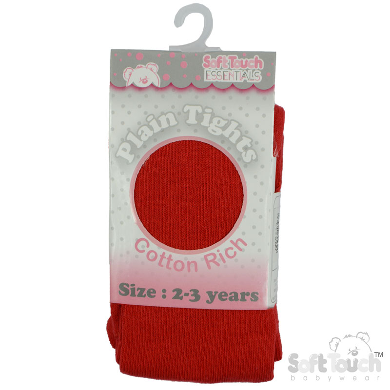 Plain Red Tights : T90-R 2-3y