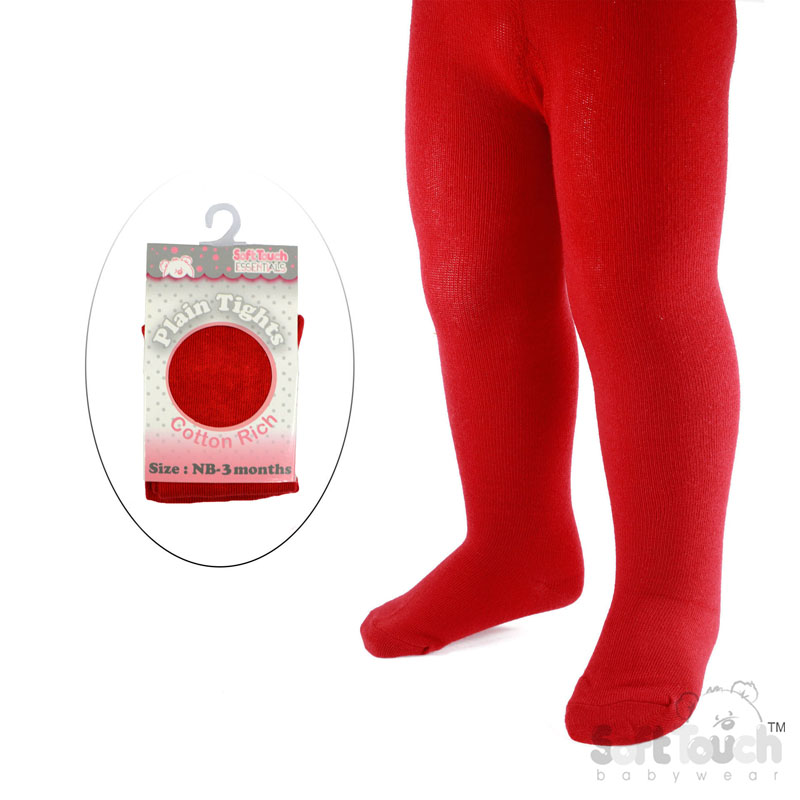 Plain Red Tights : T90-R NB-3m