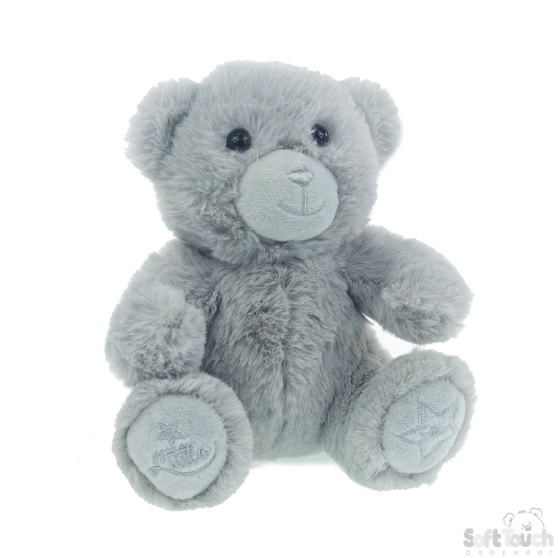 15cm Grey Teddy Bear W/Star Emb. No. TB215-G