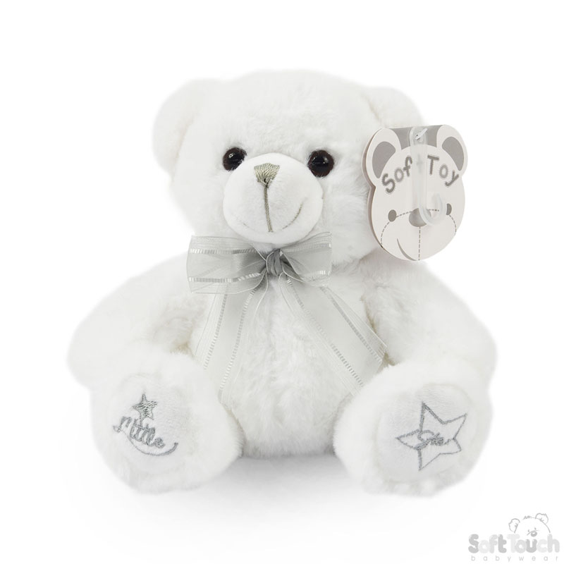 18cm White Teddy Bear W/Star No. TB218-W