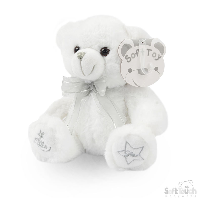 18cm White Teddy Bear W/Star No. TB218-W