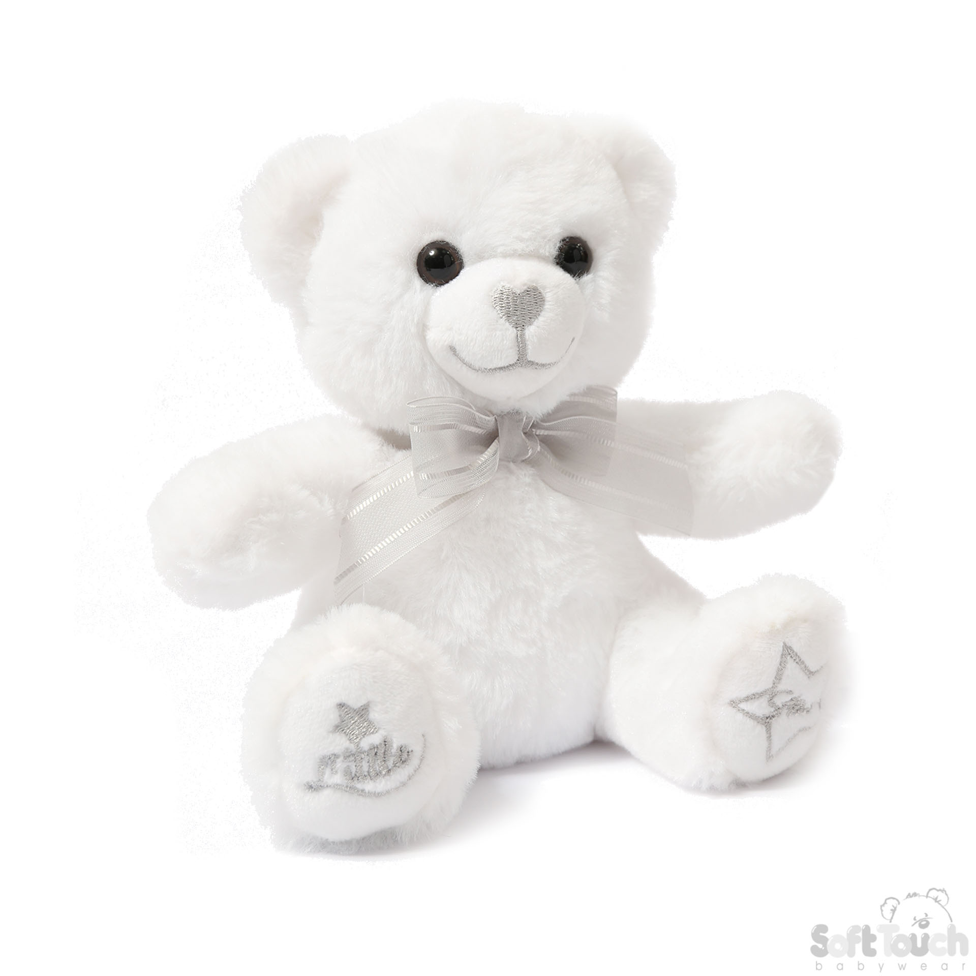 White Teddy Bear w/Little Star Emb : TB220-W